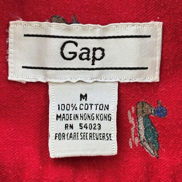 GAP Mens Shirt Medium Mallard Duck Button Up Vintage 80s Outdoor - Picture 2 of 6